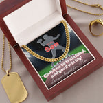 Load image into Gallery viewer, To My Son Cuban Link Chain &amp; Card Gift From Mom, Football Player, Quarterback

