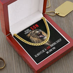 Load image into Gallery viewer, To Our Son, Cuban Link Necklace &amp; Card Gift, Stainless Steel, Lion Among Sheep
