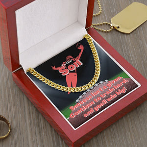 To Our Son, Cuban Link Necklace & Card Gift, Football Receiver