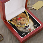 Load image into Gallery viewer, To My Son Cuban Link Necklace &amp; Card Gift, 14K Gold, Lion Among SheepTo My Son, Cuban Link Necklace &amp; Card Gift, 14K Gold, Lion Among Sheep
