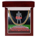 Load image into Gallery viewer, To My Son, Cuban Link Necklace &amp; Card Gift, Football Player
