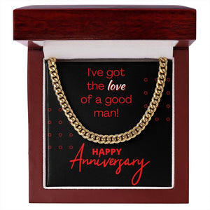 Cuban Link Anniversary Gift, Good Man, Gold