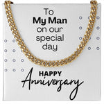 Load image into Gallery viewer, Cuban Link Anniversary Gift For Him, My Man, Gold
