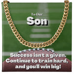 Load image into Gallery viewer, To Our Son, Cuban Link Necklace &amp; Card Gift, Football Son
