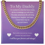 Load image into Gallery viewer, Cuban Link First Time Dad Gift, Girl Dad, 14k Gold Chain up close
