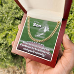 Load image into Gallery viewer, To Our Son, Cuban Link Necklace &amp; Card Gift, Football Running Back
