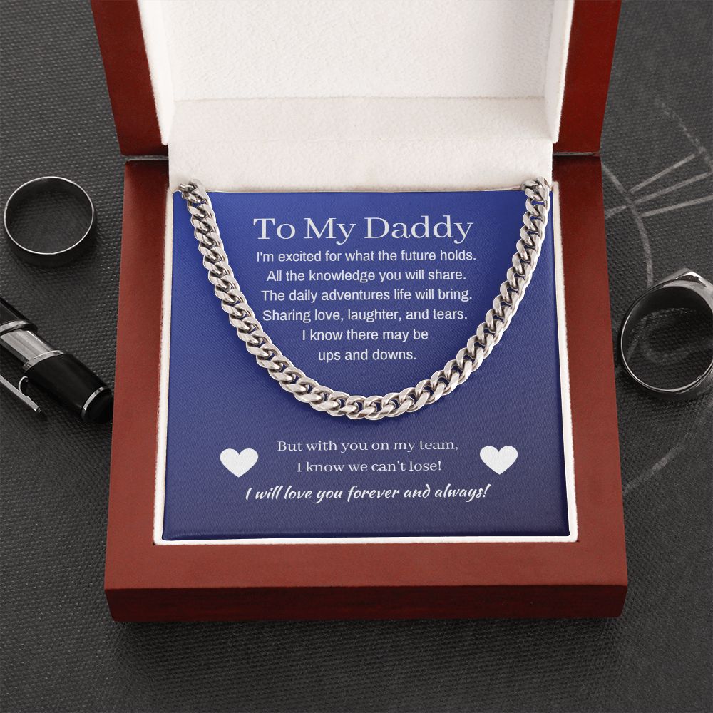 Cuban Link First Time Dad Gift, Stainless Steel, Boy To Dad