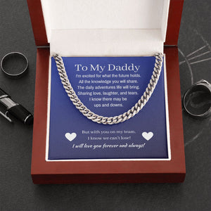 Cuban Link First Time Dad Gift, Stainless Steel, Boy To Dad