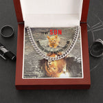 Load image into Gallery viewer, To My Son, Cuban Link Necklace &amp; Card Gift, Stainless Steel, Never Lose Sight
