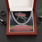 Load image into Gallery viewer, To Our Son, Cuban Link Necklace &amp; Card Gift, Football Defense

