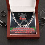 Load image into Gallery viewer, To Our Son, Cuban Link Necklace &amp; Card Gift, Football Quarterback
