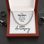 Load image into Gallery viewer, Cuban Link Anniversary Gift For Him, My Man, Stainless Steel
