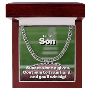 To Our Son, Cuban Link Necklace & Card Gift, Football Son