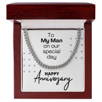Load image into Gallery viewer, Cuban Link Anniversary Gift, Stainless Steel, My Man, White
