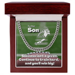 Load image into Gallery viewer, To Our Son, Cuban Link Necklace &amp; Card Gift, Football Running Back
