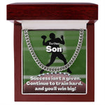 Load image into Gallery viewer, To Our Son, Cuban Link Necklace &amp; Card Gift, Football Quarterback
