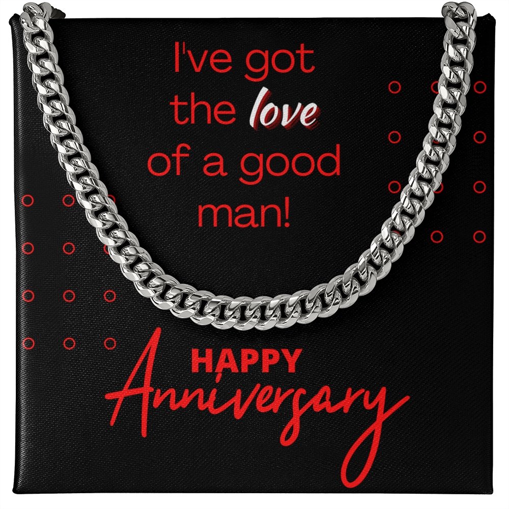 Cuban Link Anniversary Gift, Stainless Steel, Good Man