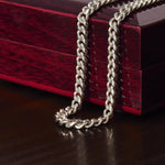 Load image into Gallery viewer, To My Son Cuban Link Necklace &amp; Card Gift, Stainless Steel, Lion Among Sheep
