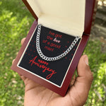 Load image into Gallery viewer, Cuban Link Anniversary Gift, Stainless Steel, Good Man held by husband

