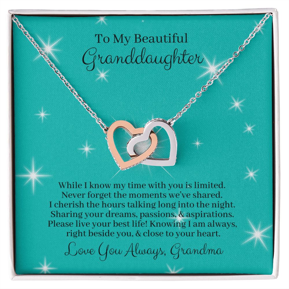 To My Granddaughter Necklace Gift, From Grandma, Tiffany Blue