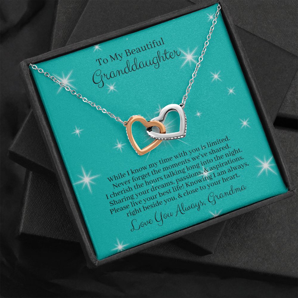 To My Granddaughter Necklace Gift, From Grandma, Tiffany Blue