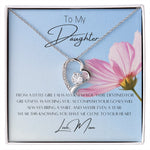 Load image into Gallery viewer, To My Daughter Heart Necklace &amp; Gift Message, From Mom, Light Blue
