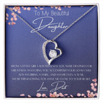 Load image into Gallery viewer, To My Daughter Heart Necklace &amp; Gift Message, From Dad, Dark Blue
