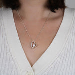Load image into Gallery viewer, To My Daughter Heart Necklace &amp; Gift Message, From Mom, Blue worn on woman

