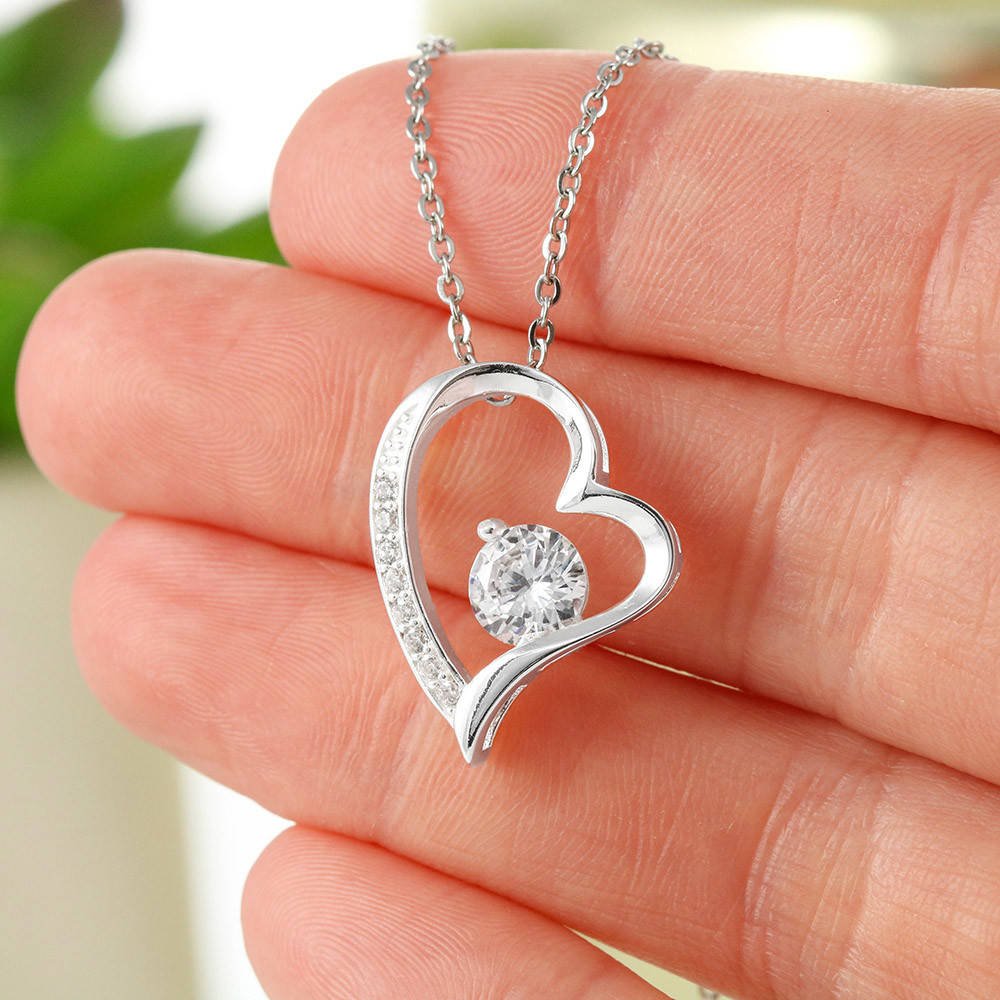 To My Daughter Heart Necklace & Gift Message, From Dad, Blue close up of necklace only