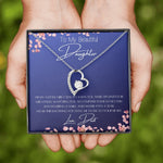 Load image into Gallery viewer, To My Daughter Heart Necklace &amp; Gift Message, From Dad, Dark Blue being gifted to daughter
