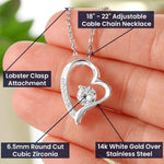 Load image into Gallery viewer, To My Daughter Heart Necklace &amp; Gift Message, From Dad, Dark Blue infographic
