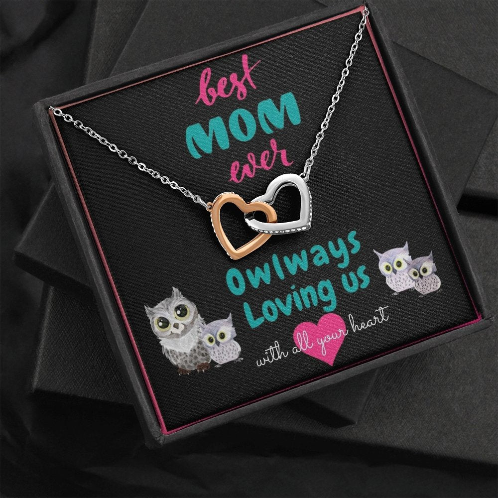 Best Mom Ever Necklace with owls