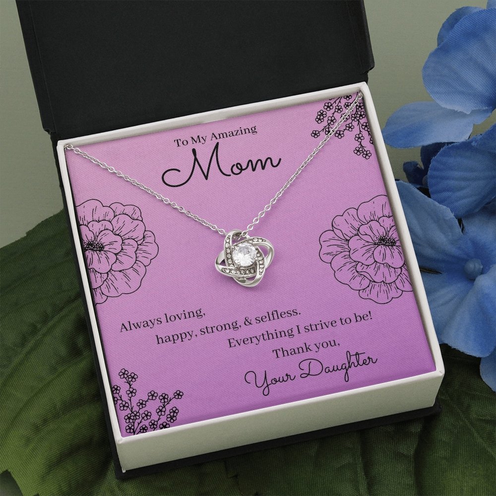 My Amazing Mom Love Knot Necklace & Card Gift Box