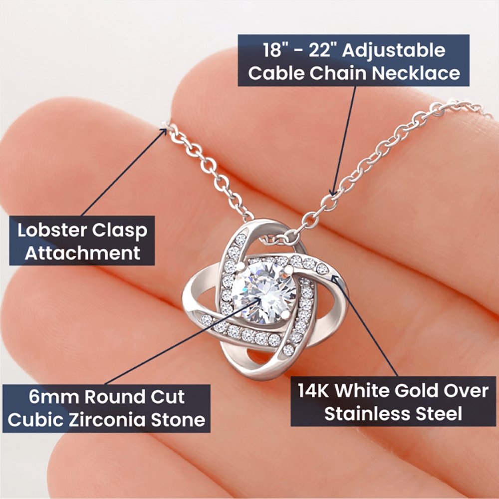 My Amazing Mom Love Knot Necklace & Card Gift Box description