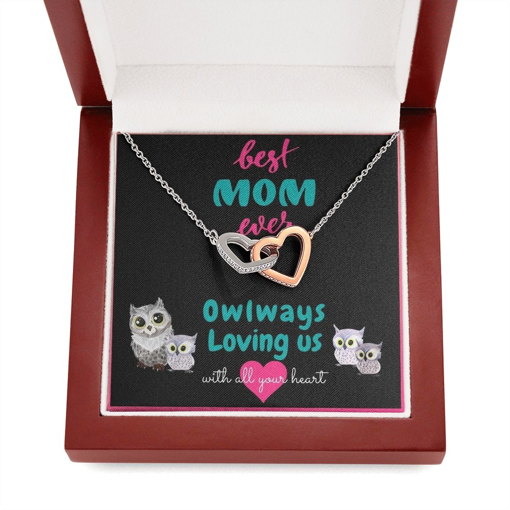 Best mom ever Interlocked hearts necklace  luxury box