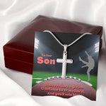 Load image into Gallery viewer, To Our Son, Cross Necklace &amp; Card Gift, Football Kicker

