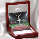Load image into Gallery viewer, To Our Son, Cross Necklace &amp; Card Gift, Football Defense
