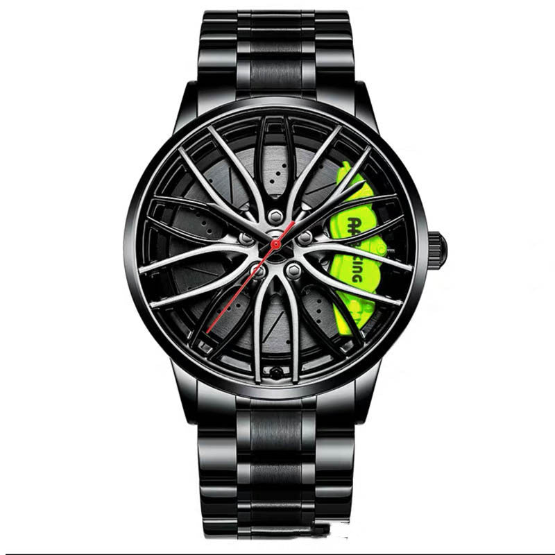 Auto Racing Sport Wheel Watch green