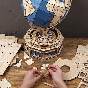 Robotime Globe Earth 567pcs 3D Wooden Puzzle Games Ocean Map Ball Assemble Model Toys Xms Gift for Children Boys Dropshipping