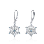 Load image into Gallery viewer, Snowflake Earrings Jewelry Gift for Wemen Girls Sterling Silver with Crystal

