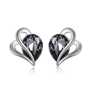 Swarovski Element Dainty Love Knot Ear Studs Jewelry Gift