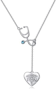Sterling Silver Nurse Stethoscope Necklace