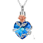 Load image into Gallery viewer, Sterling Silver Blue Rose Urn Necklace Jewelry for Women
