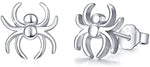 Load image into Gallery viewer, Hypoallergenic Halloween Spider Stud Earrings For Women Girls Sterling Silver

