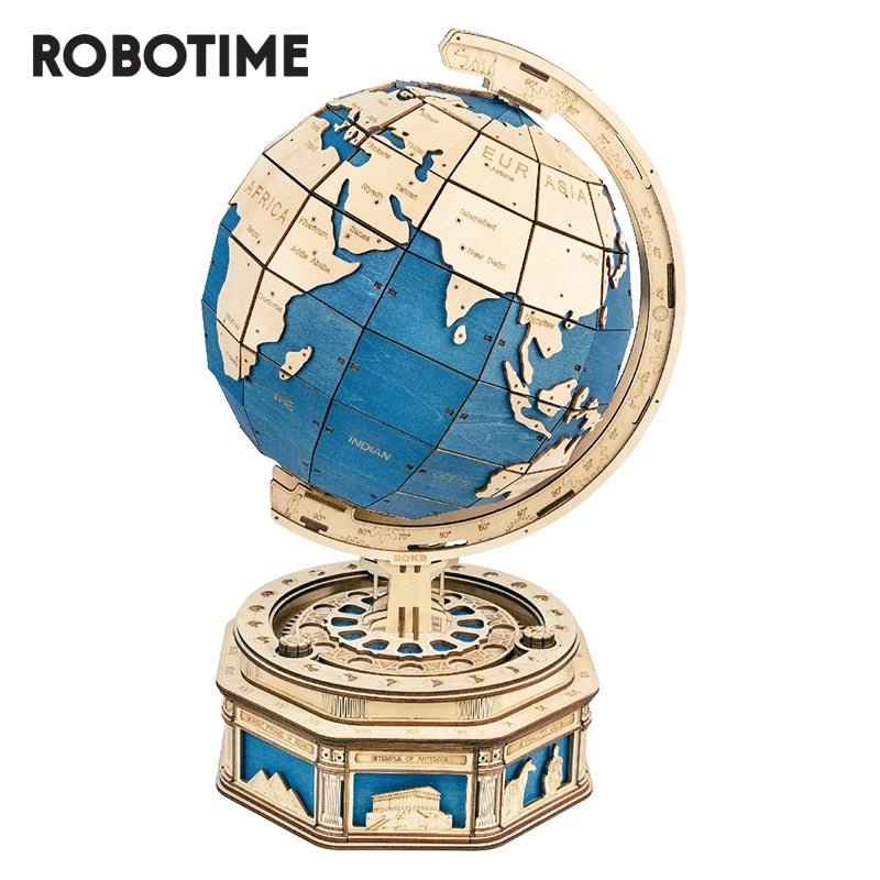 Robotime Globe Earth 567pcs 3D Wooden Puzzle Games Ocean Map Ball Assemble Model Toys Xms Gift for Children Boys Dropshipping