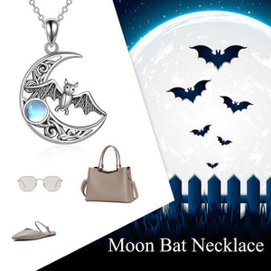 Celtic Moonstone & Bat Necklace