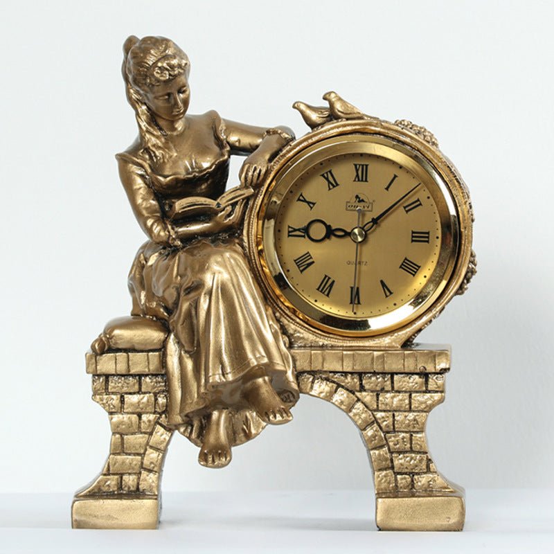 European Figurine Desk Clock