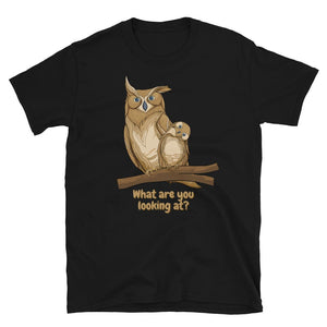 KingWood Owls What Are You Looking At Short-Sleeve T-Shirt, Unisex in black