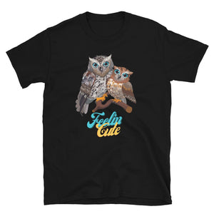 KingWood Owls Feelin Cute Short-Sleeve T-Shirt, Unisex in black