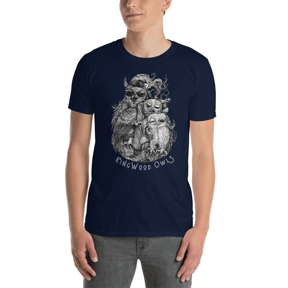 KingWood Owls Short Sleeve Tee, Unisex in navy blue